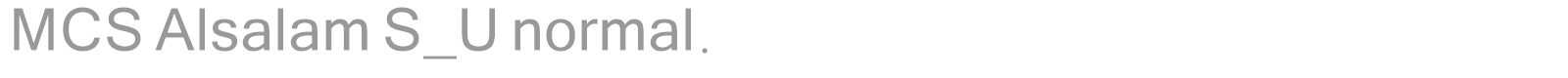 MCS Alsalam S_U normal. font preview